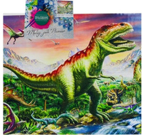 Malowanie Po Numerach Dinozaur T-Rex Nad Rzeką Z Ramą 50x40 Cm