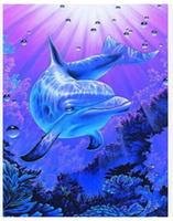 DIAMENTOWA MOZAIKA DELFIN W GŁĘBINACH PAK 60 
30X40 CM