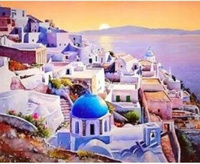 Malowanie Po Numerach Domi W Mieście Santorini 40x50 Rama