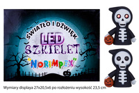 BRELOK HALOWEEN ŚWIATŁO/ DŹW. *24 BOX  480/240
Wymiary displaya 27x20,5x6 po rozłożeniu wysokość 23,5 cm
Wymiary 4,5x3x5 cm
Waga displaya 0,555 kg, szt 0,015 kg