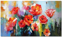 Diamentowa Mozaika Kwiaty Maki Na Polu 80x40cm